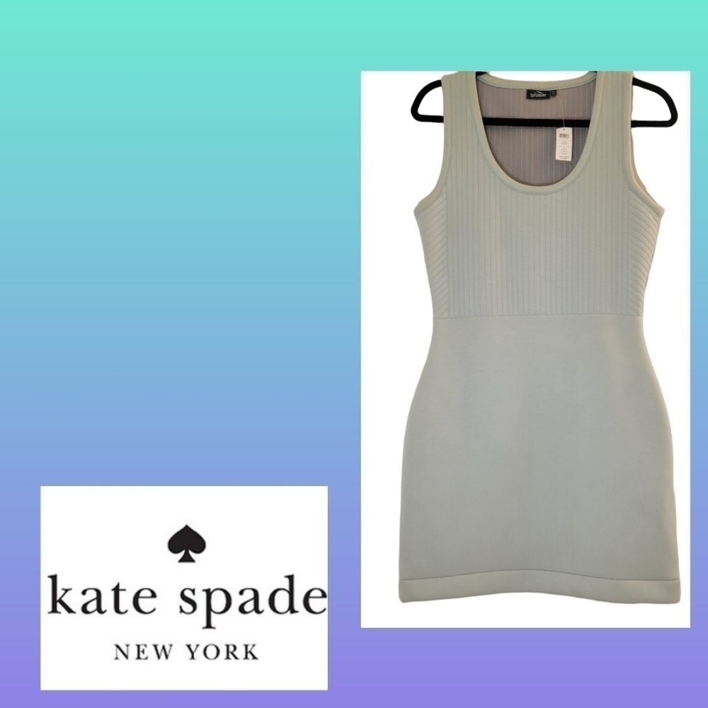 Kate Spade Saturday Quilted Sponge Bodycon Tank Dress in Mint Green•S